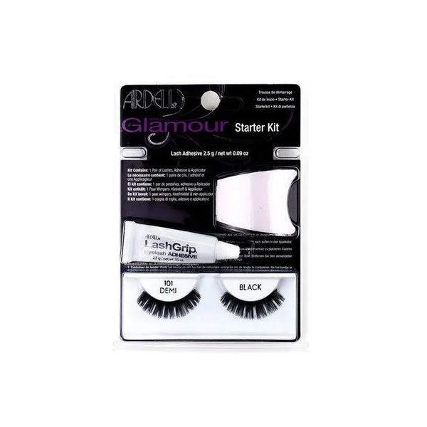 Ardell Glamour Faux Cils 101 Demi Black Coffret 3 Produits - Batty Beauty