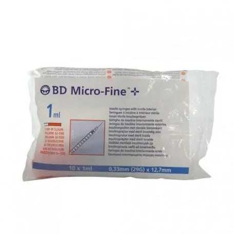 B.d Ultra Fine Jeringa Para Insulina U 100 X 12,7 Mm 10 Unidades Becton Dickinson
