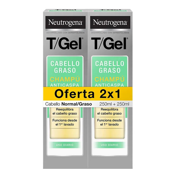 Neutrogena T/Gel Shampooing De Cheveux Huileux & Normal 2x250ml - Batty Beauty