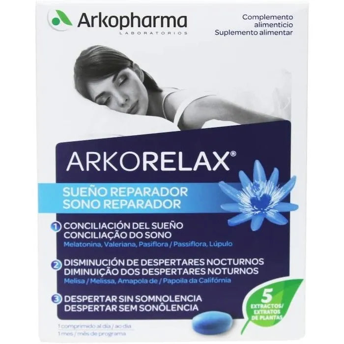 Arkopharma Arkorelax Plantes pour le sommeil + Mélatonine 30 Comprimés