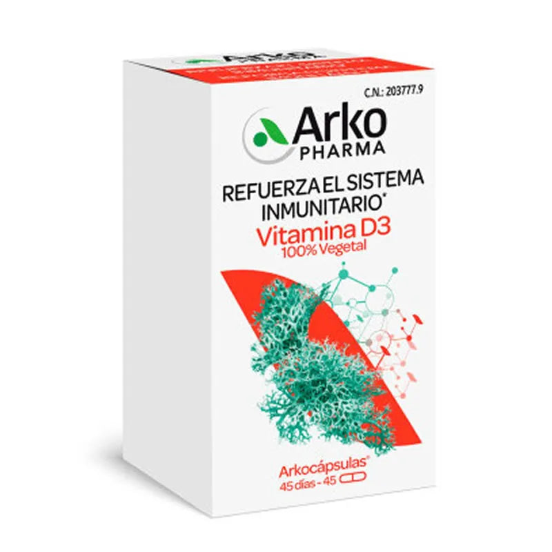Arkopharma Arkogélules Vitamine D3 100% Végétale 45 Capsules