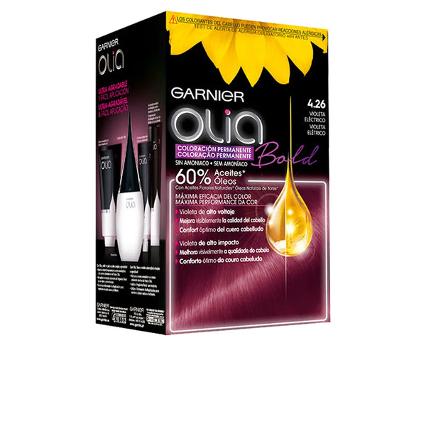 Garnier Olia Coloración Permanente 4,26-Violeta Eléctrico 4 Piezas - Batty Beauty