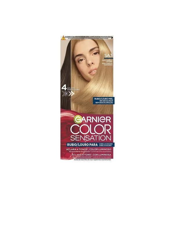 Garnier Color Sensation Tinte Rubio Luminoso Sin Decoloración Para Cabello Oscuro Louro Miel 5 U - Batty Beauty