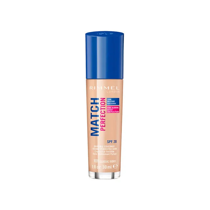Rimmel London Match Perfection Foundation Spf20 101 Classic Ivory