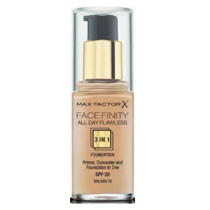 Max Factor Facefinity 3 In 1 Primer, Concealer And Foundation Spf20 75 Golden