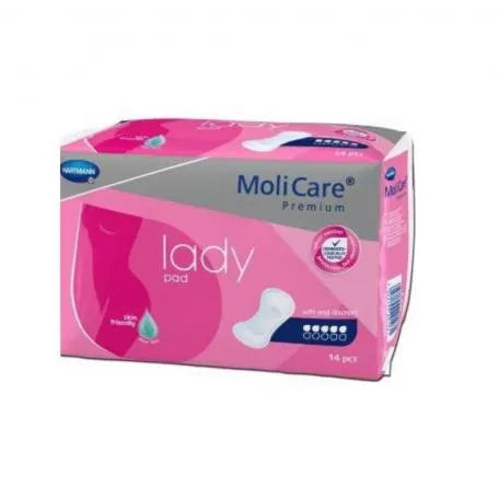 Hartmann Premium Lady 5 Gotas Compresas Femeninas 14 Unidades Molicare - Batty Beauty