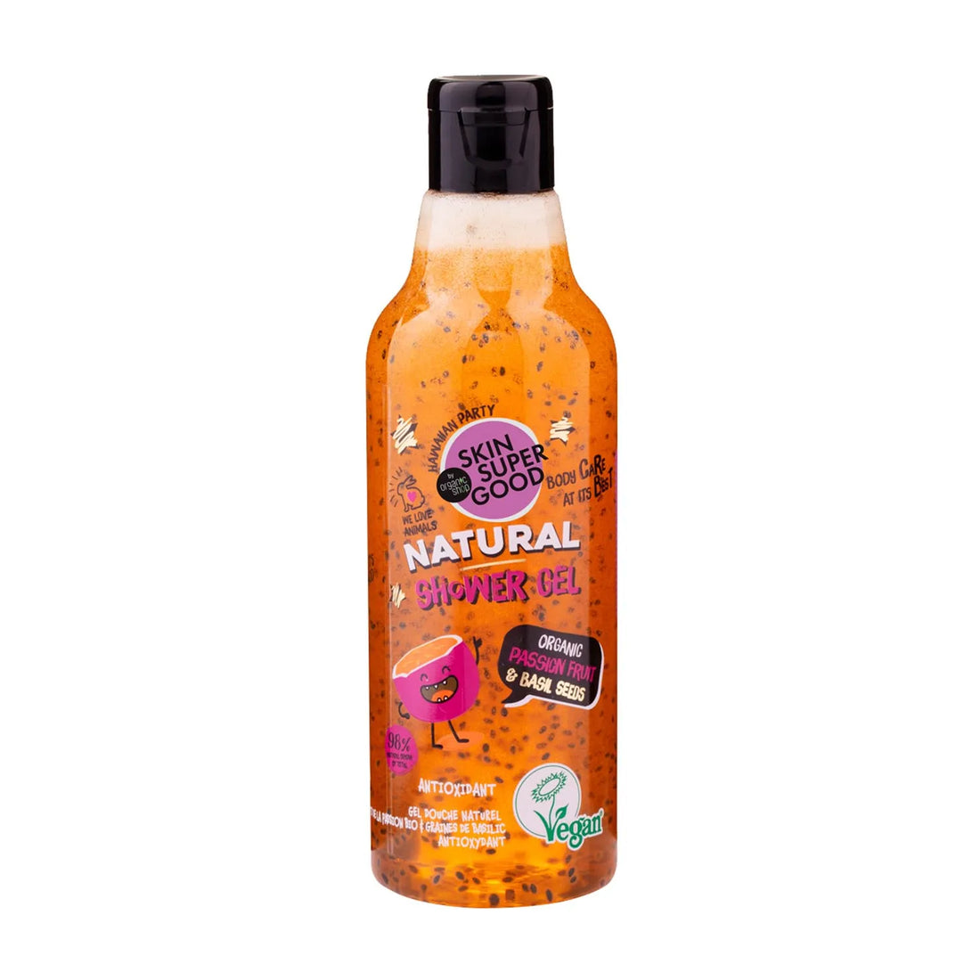 Natura Siberica Skin Super Good Natural Gel De Baño De Fruta De La Pasión Orgánica y Semillas De Albahaca