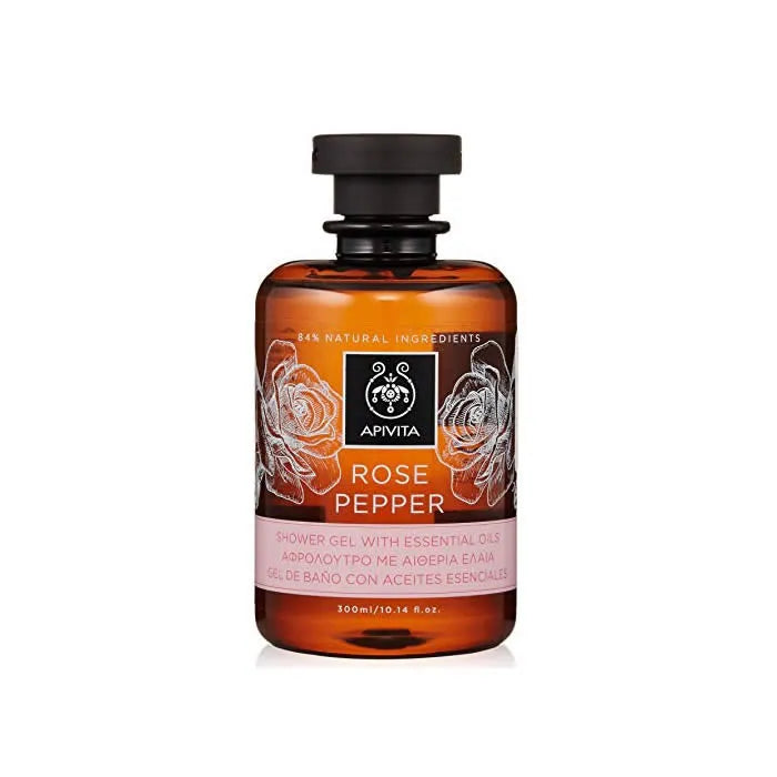 Apivita Rose Pepper Shower Gel with Essential Oils