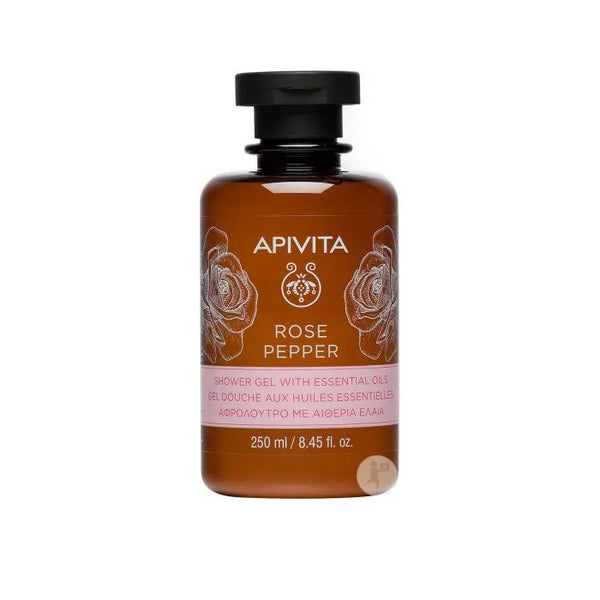 Apivita Gel De Bain Á La Rose Et Au Poivre 250ml - Batty Beauty