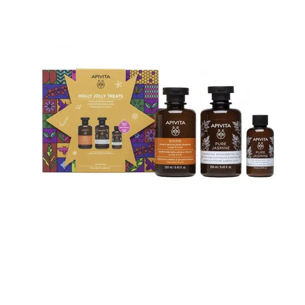 Apivita Hydration Y Shine Shampooing + Gel + Lotion Pour Le Corps Coffret 3 Pièces - Batty Beauty