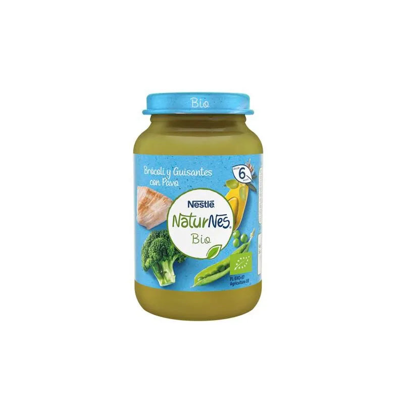 Nestle Nestlé Naturnes Bio Tarrito Brócoli, Guisantes y Pavo 6m