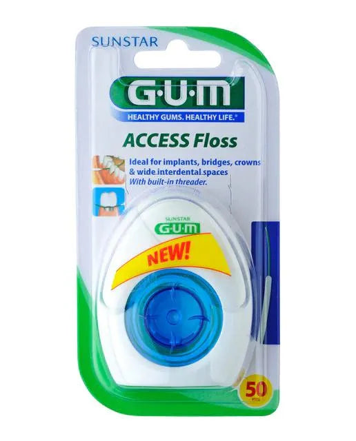 Gum™ Implant Floss Floss Implants Dentaires Sans Cire 50 Fils X 30cm