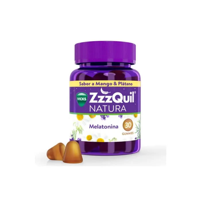 Zzquil Vicks Zzzquil Natura Melatonin Saveur Mangue et Banane 30 Unités