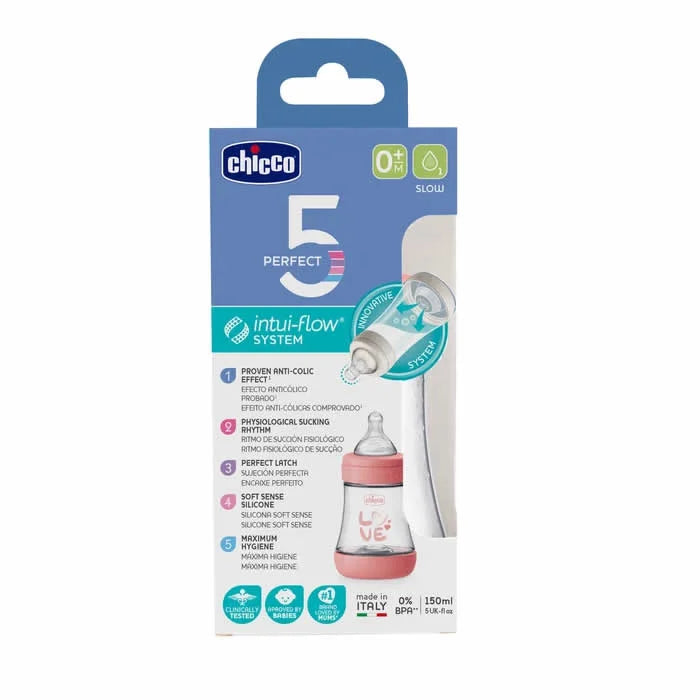 Chicco Biberon Chicco Perfect 0M+ Silicone Rose