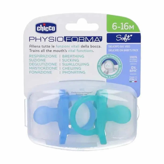 Chicco Sucette Physio Soft Silicone Bleu 6-12M