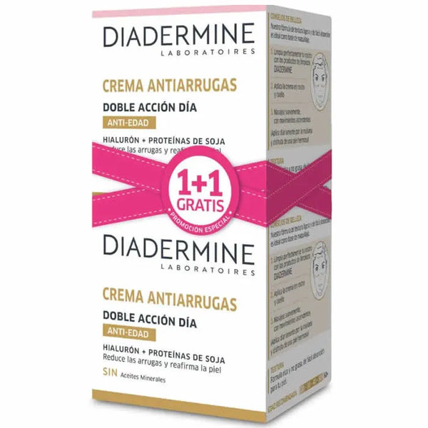Diadermine Double Action Crème De Jour Antiride 50ml Coffret 2 Produits - DIADERMINE