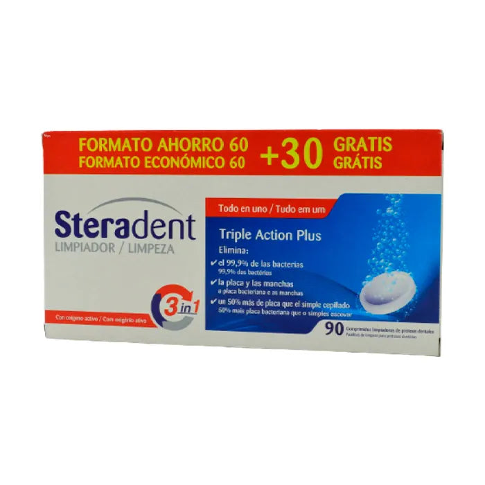 Steradent Triple Action Plus 90 Comprimés