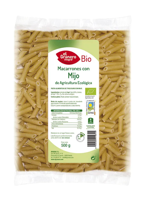 Granero Macarrones Con Mijo Bio