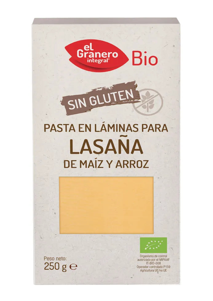Granero Laminas Lasaña Sin Gluten Bio