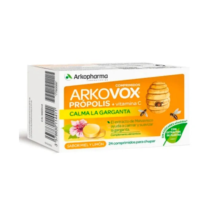Arkopharma Arkovox Propolis + Vitamine C 24 Comprimés Miel-Citron