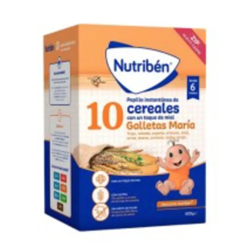 Nutriben Nutribén 10 Céréales avec Miel et Biscuit María 1 Sachet