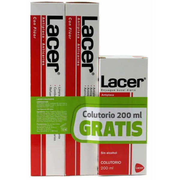 Lacer Duplo Antiplaque-Anticaries Toothpaste + Mouthwash