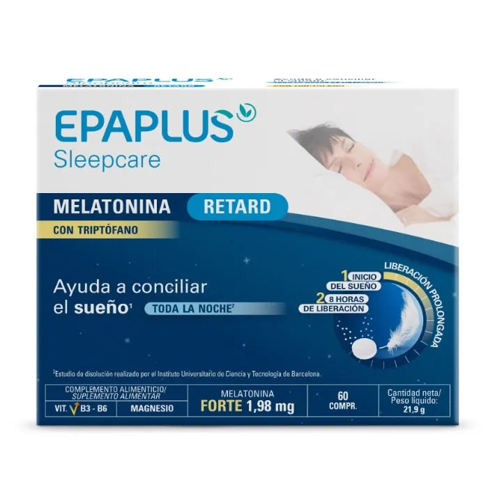 Epaplus Sleepcare Retard Du Sommeil Mélatonine + Tryptophane 60 Comprimés
