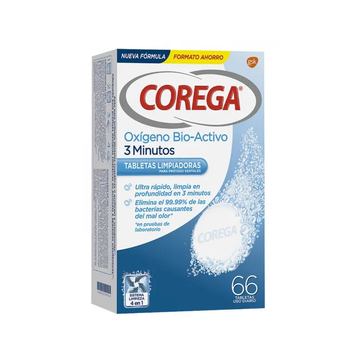 Corega Oxygène Actif 3 Minutes 66 Comprimés