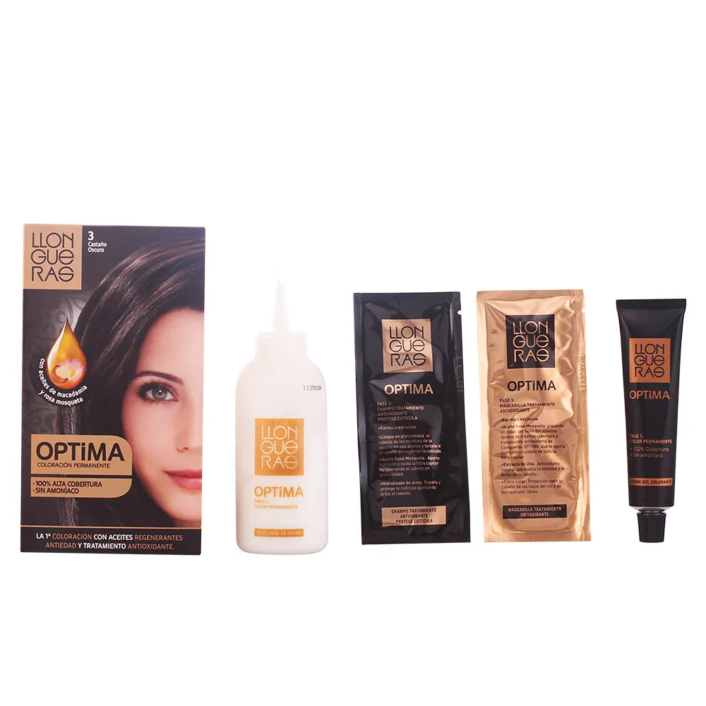 Llongueras Optima Coloration Permanente Sans Ammoniaque 3 Châtain Foncé