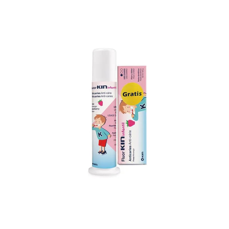 Kin Fluorkin Infantile Distributeur + Fluorkin Infantile Pâte Set 2 Pièces