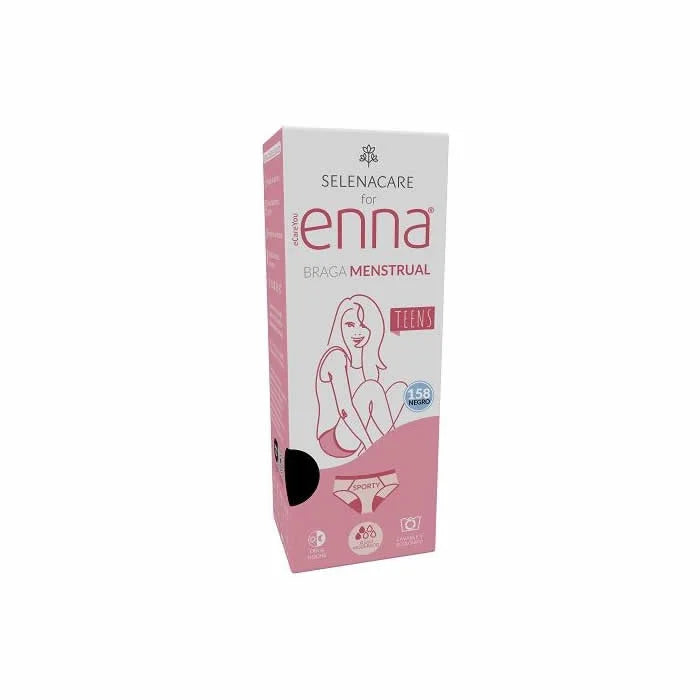 Enna Teens Menstrual Hipster Brief Size 158 Black Moderate Flow