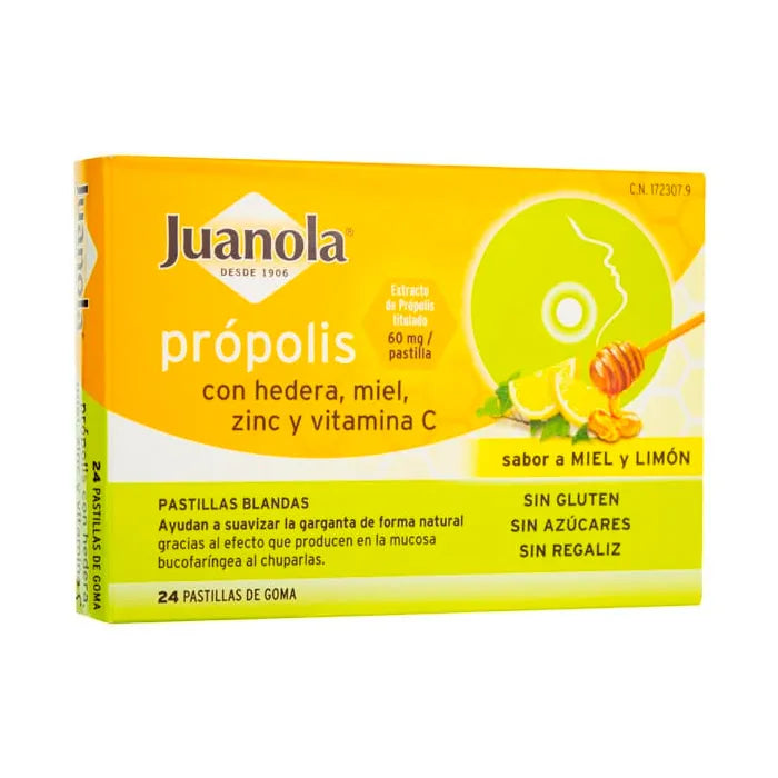 Juanola Hedera Propolis, Miel, Zinc et Vitamine C 24U