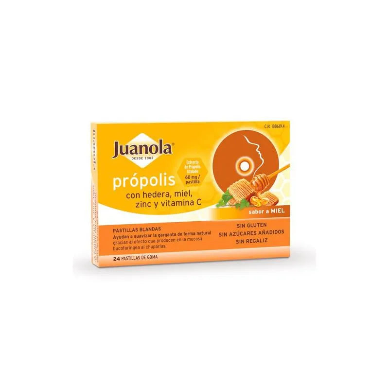 Juanola Própolis Hedera Sabor Miel 24 Pastillas