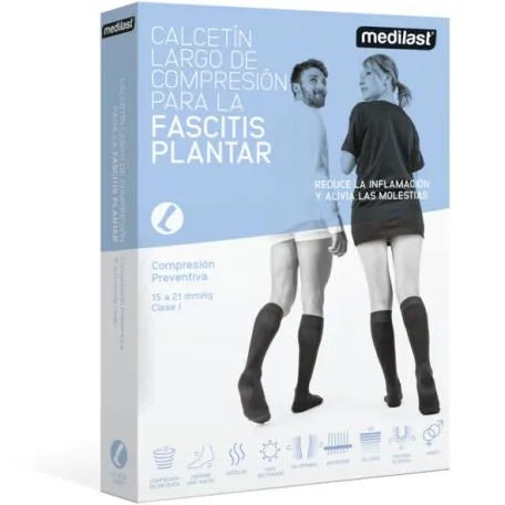 Medilast Calcetín Largo Fascitis Planta Negro Mediano Medilast
