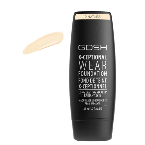 Gosh X-Ceptional Wear Foundation Long Lasting Makeup 12 Natural 35ml - Batty Beauty