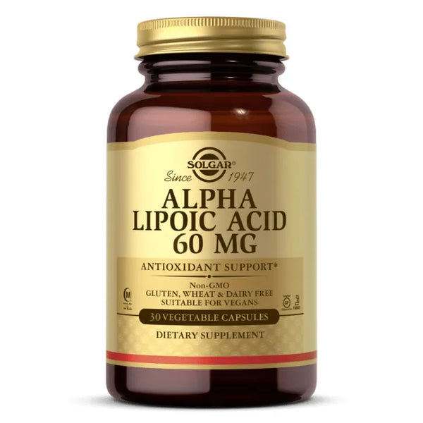 Solgar Acide Alpha Lipoïque 60mg 30 Gélules - Batty Beauty