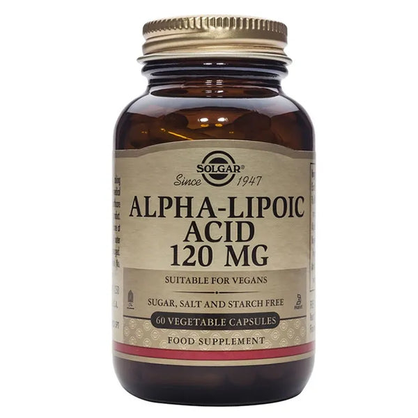 Solgar Acide Alpha Lipoïque 120mg 60 Gélules - Batty Beauty