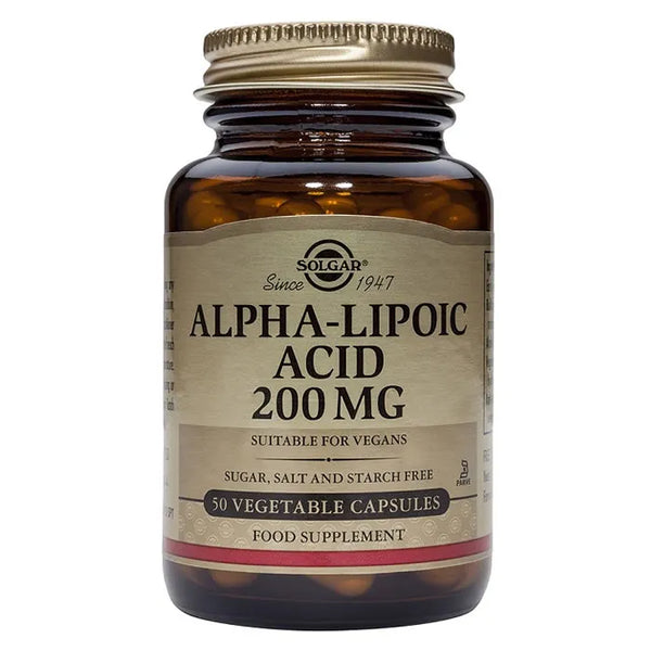 Solgar Acide Alpha Lipoïque 200mg 50 Gélules - Batty Beauty