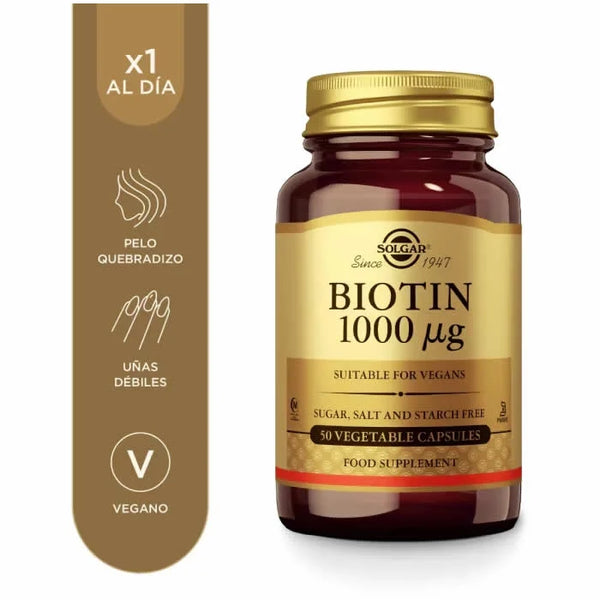 Solgar Biotin 1000 µg 50 Caps - Batty Beauty