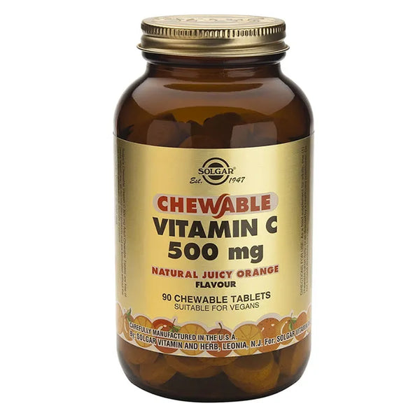 Solgar Vitamine C (Orange Flaveur) 500mg 90 Comprimés - Batty Beauty
