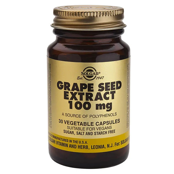 Solgar Extrait de Pépins de Raisin 100mg 30 Capsules - Batty Beauty