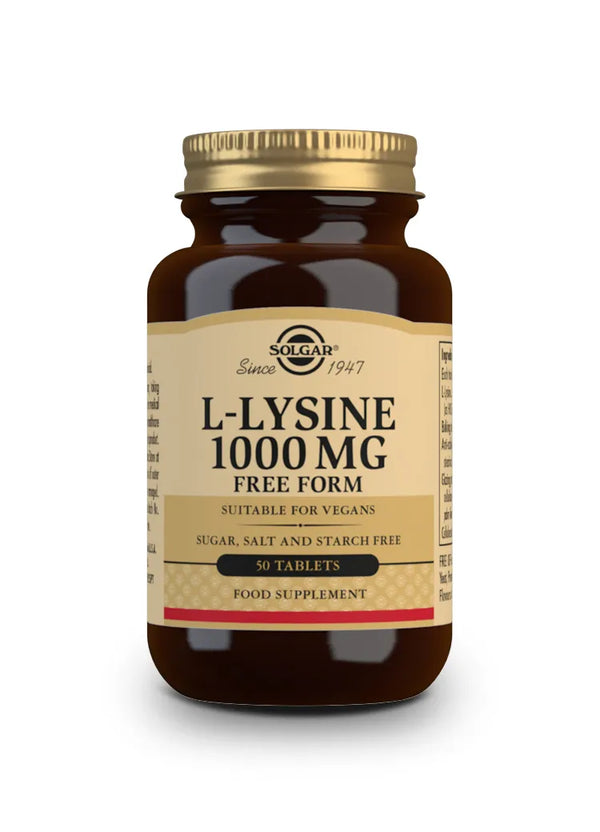 Solgar L-Lisina 1000mg 50 Tablets - Batty Beauty