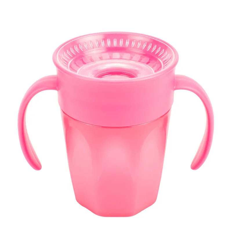 Dr. Brown'S Gobelet 360 Sans Bec Verseur Rose Avec Poignées