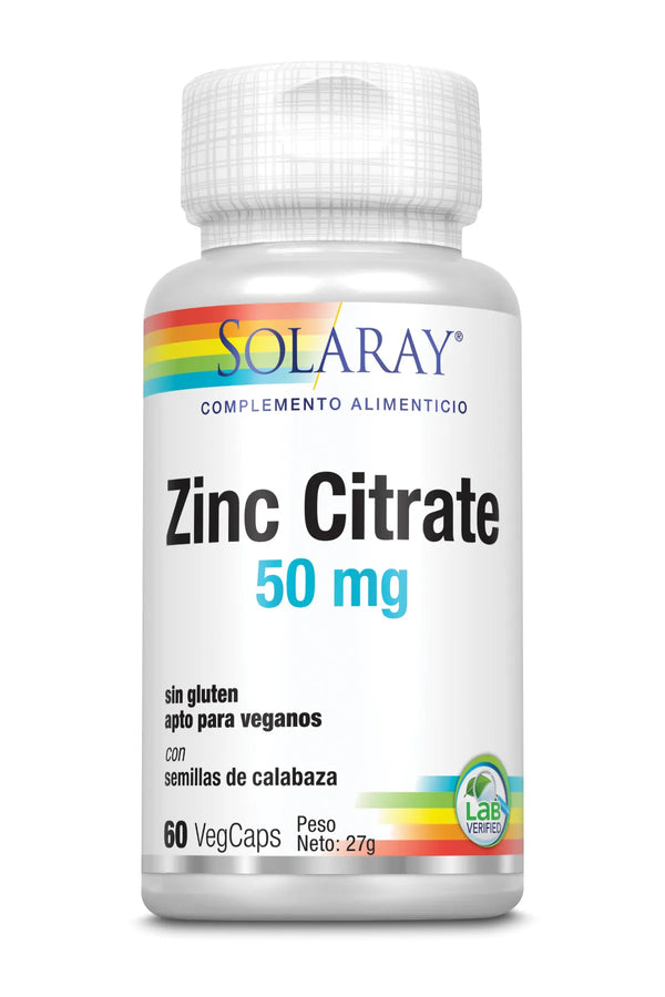 Solaray Zinc Citrato 50 Mg 60 Vcaps - Batty Beauty