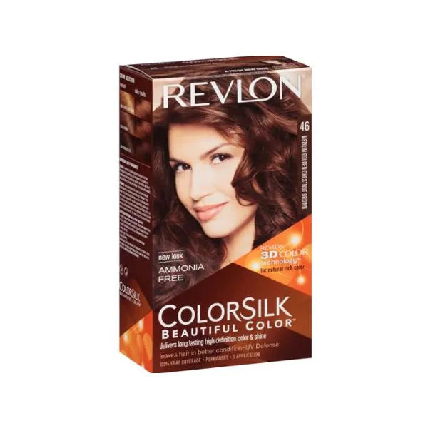 Revlon Colorsilk Sans Amoniaque 46 Medium Golden Chestnut Brown - REVLON