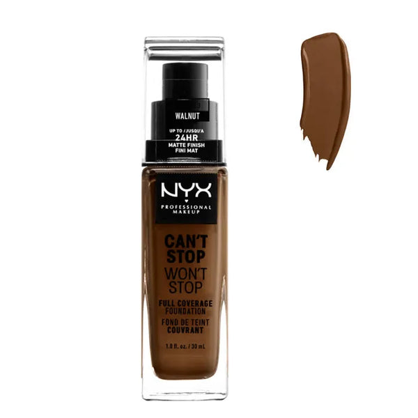 Nyx Can´t Stop Won´t Stop Full Coverage Foundation Walnut 30ml - Batty Beauty