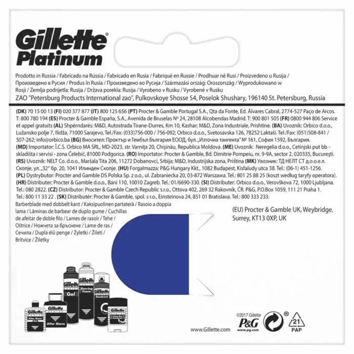 Gillette Platinum 5 Unités