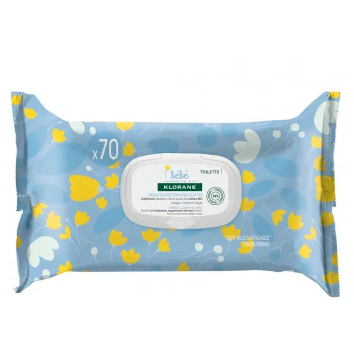 Klorane Baby 70 Lingettes Nettoyantes Douces