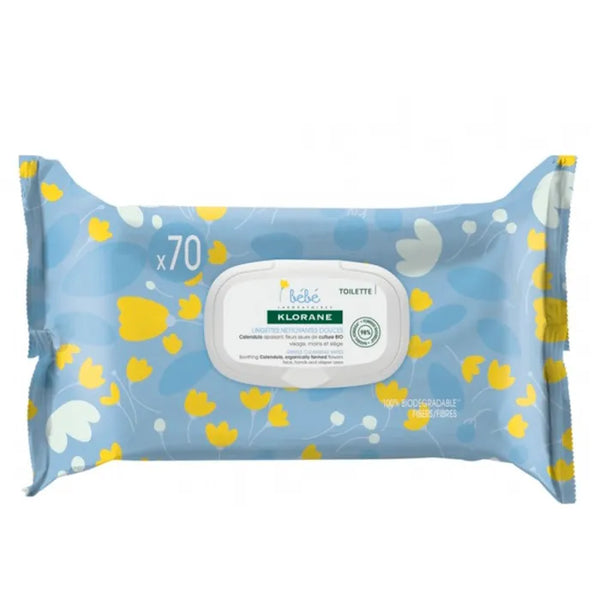 Klorane Baby 70 Lingettes Nettoyantes Douces - Batty Beauty