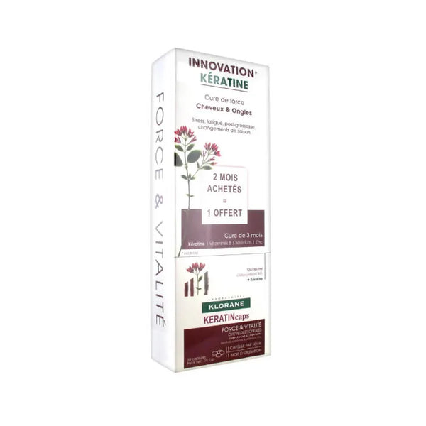 Klorane Kératine Force Et Vitalité 90 Capsules - Batty Beauty